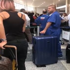 بالفيديو: وزير لبناني يصرخ في المطار على رجل وامرأة سعوديين