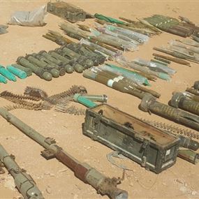 بالصور: الاسلحة والذخائر التي عثر عليها الجيش في جرود عرسال