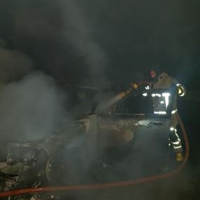 حريق داخل سيارة في ميروبا