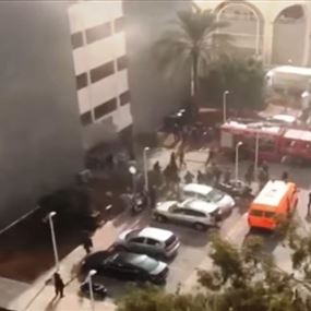 بالفيديو.. حريق في مستشفى رفيق الحريري الحكومي