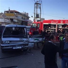 جريحان اثر حادث سير في عنجر