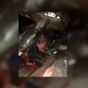 بالفيديو: معجزة تنقذ سائق سيارة في بيروت