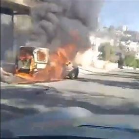 القذائف الإسرائيلية تستهدف سيارة في حولا! (فيديو)